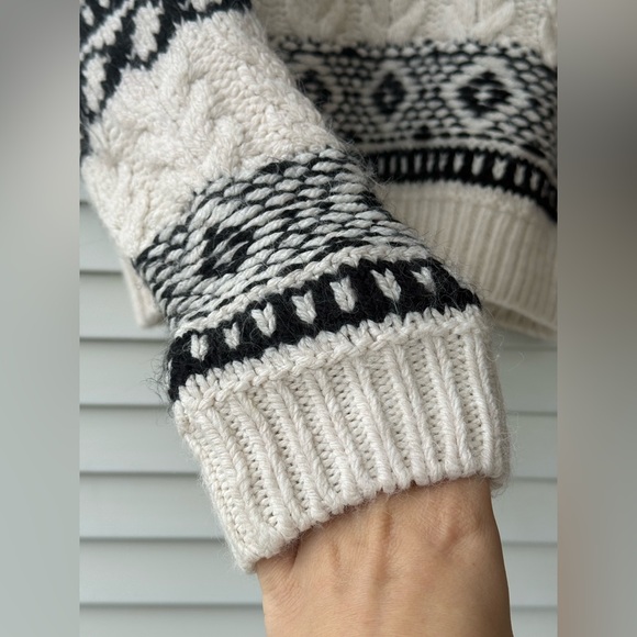 ZARA WOMAN JACQUARD KNIT SWEATER Fair Isle Nordic Apres-ski Chic Graphic S Small - Picture 9 of 11
